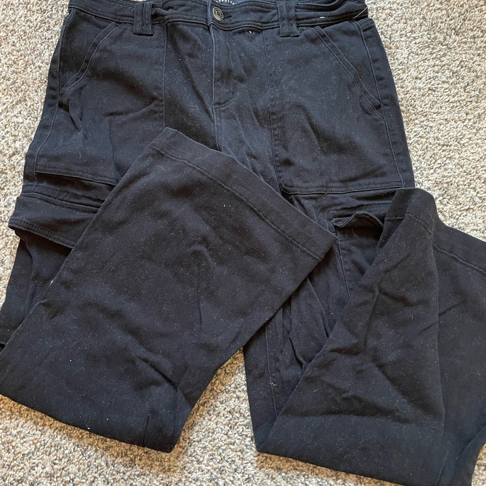 Aeropostale Women’s Flared Cargo Jeans Black